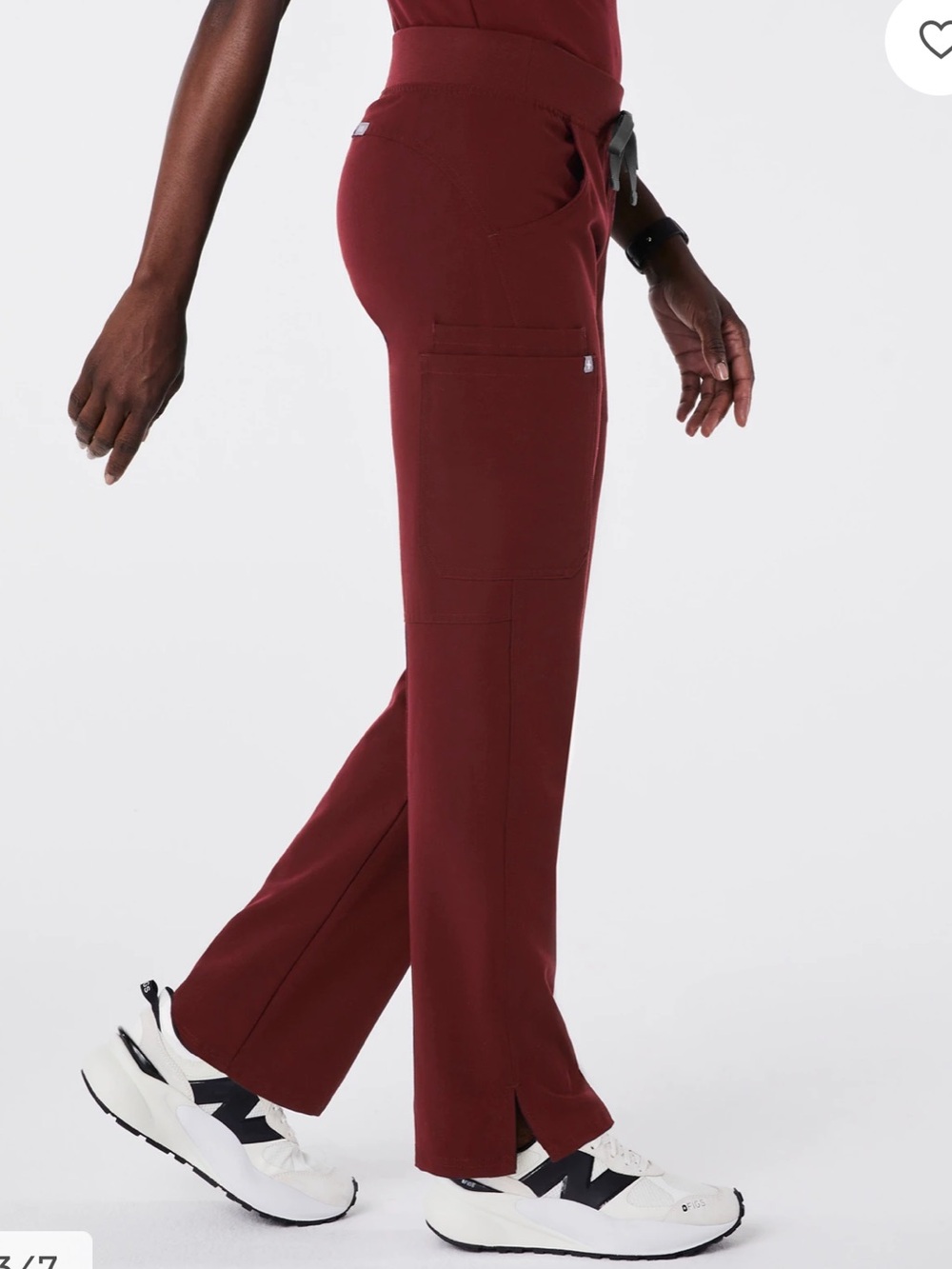 FIGS Kade Cargo Scrub Pants in Burgundy